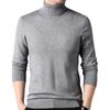 Men's Turtleneck Solid Color Sweater Knitwear Middle-aged Fashion Warm Inside Sweater Base Clothing Trend New Autumn and Winter