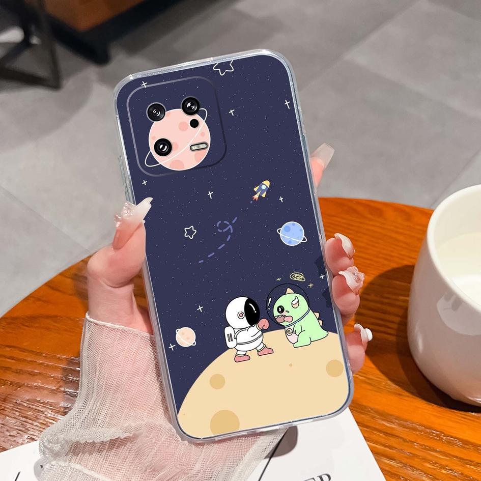 Для Xiaomi 13 14 12 12S 12T 12X Ultra Lite Poco M7 X7 Pro чехол для телефона милый мультяшный рисунок животного прозрачный силиконовый защитный чехол для Xiaomi Capa