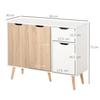 HOMCOM - meuble de rangement - Panneaux de particules classe E1 - 90x30x72cm - Blanc, Chêne Clair