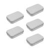 5pcs Metal Rectangular Empty Box Pins Jewelry Crafts Storage Reusable Portable Containers Box Silver