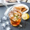Стеклянные стаканчики для кофе, чая, напитков, молока, чая, воды, стаканчики со стеклянной крышкой, стеклянная соломинка, дорожная стеклянная бутылка для питья