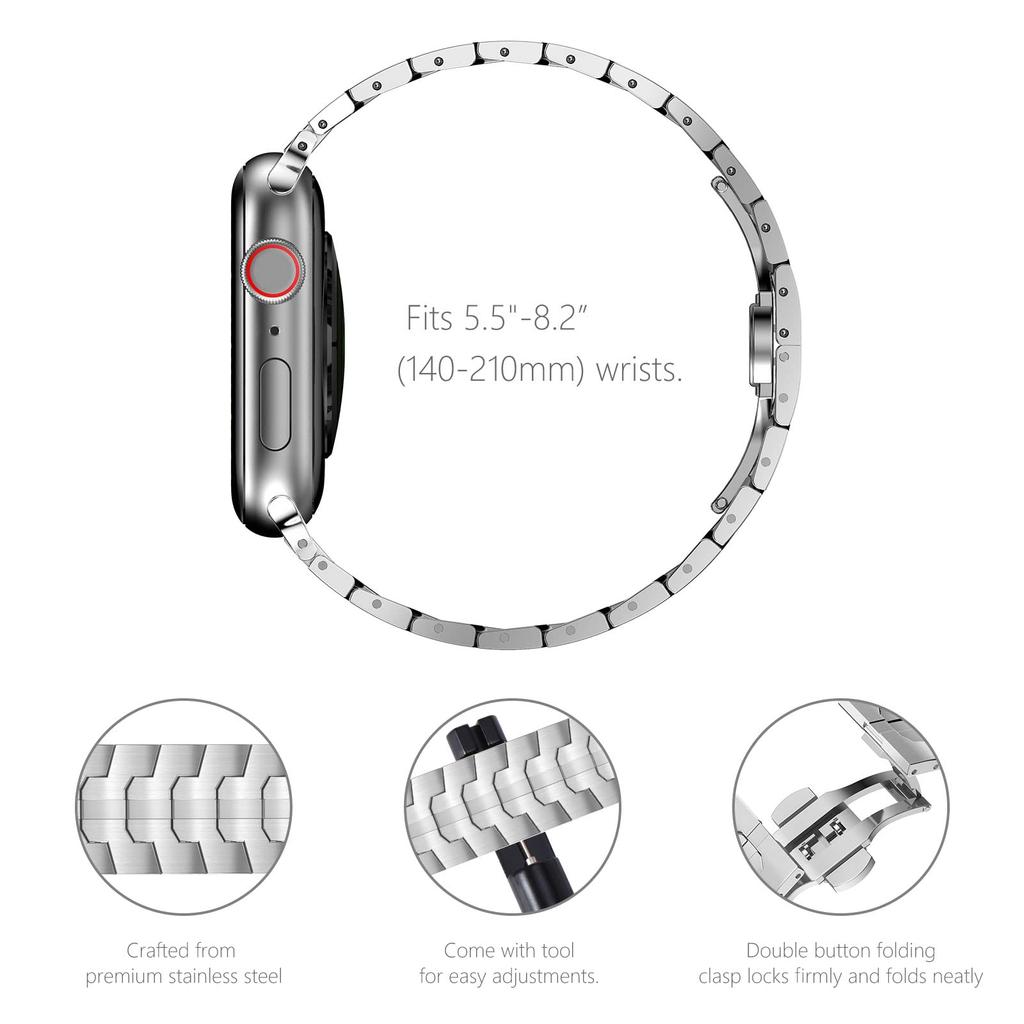 Luxury Stainless Steel Band for Apple Watch Ultra 2 49mm Strap 46mm 44mm 45mm Men Replaced Bracelet for Iwatch 10 9 8 7 6 Se 4 5