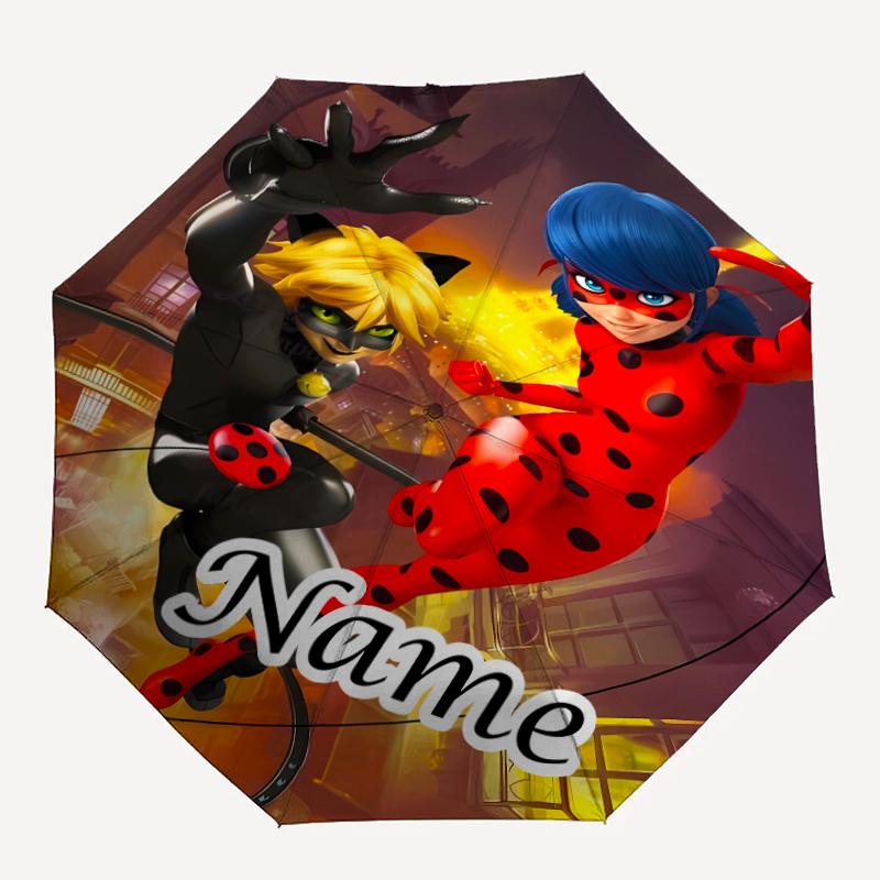 Персонализированный зонт с принтом божьей коровки L-Ladybug - Автоматическое открытие/закрытие, Прочный каркас с восемью ребрами, Автоматически складывающийся зонт