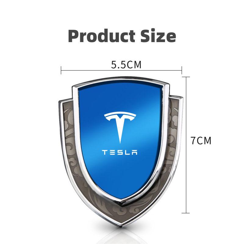DHKOR1 3D Metal Car Body Fender Emblem Shield Stickers Decor Auto for Tesla Model 3 Model S Model X Y Style Roadster Auto Accessories
