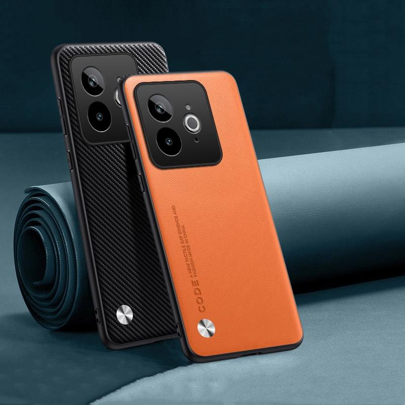 Luxury Vegan PU Leather Business Style CaseFor Realme GT7 Pro Racing 5G 6.78" Matte Soft Silicone Shell Protection Bumper