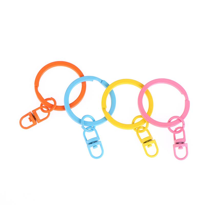 10 шт. 30 мм цветной металлический брелок с соединительными кольцами для самостоятельного изготовления ювелирных изделий брелок для ключей крючки для сумок пряжки аксессуары