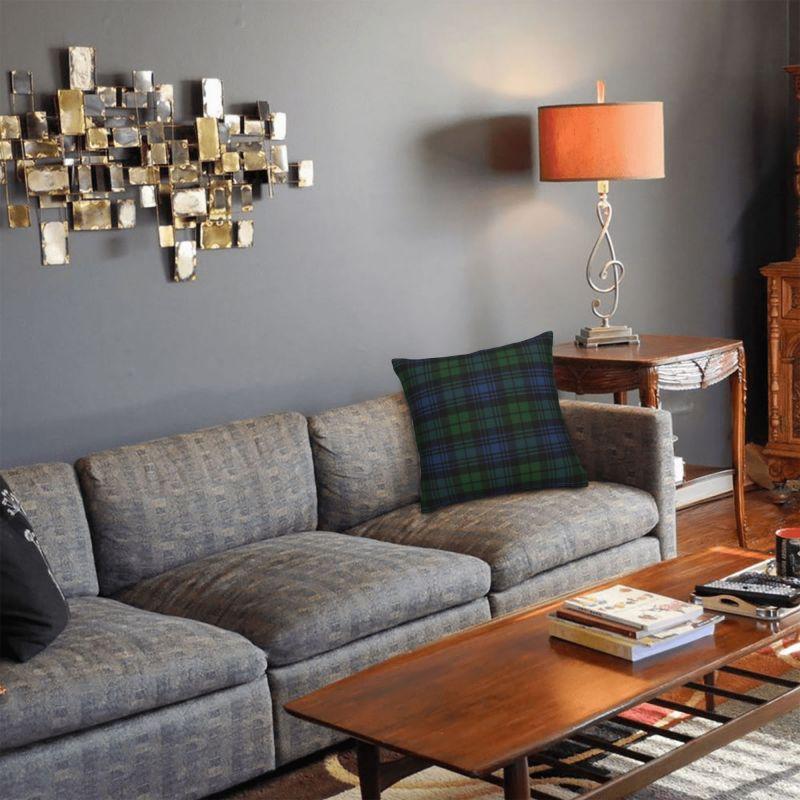 Black Watch Scottish Tartan Plaid Cushion Covers 40x40cm Polyester Throw Pillow for Car Square Pillowcase Home Decorative
