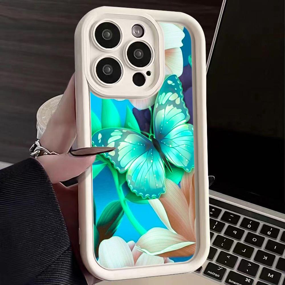 Мягкий чехол для телефона Angel Eye TPU для Samsung A05 A13 A23 A53 A14 A24 A34 A54 A15 A25 A35 A55 S20 S23 FE S24 Ultra Ae68 Бабочка цветок милый дизайн