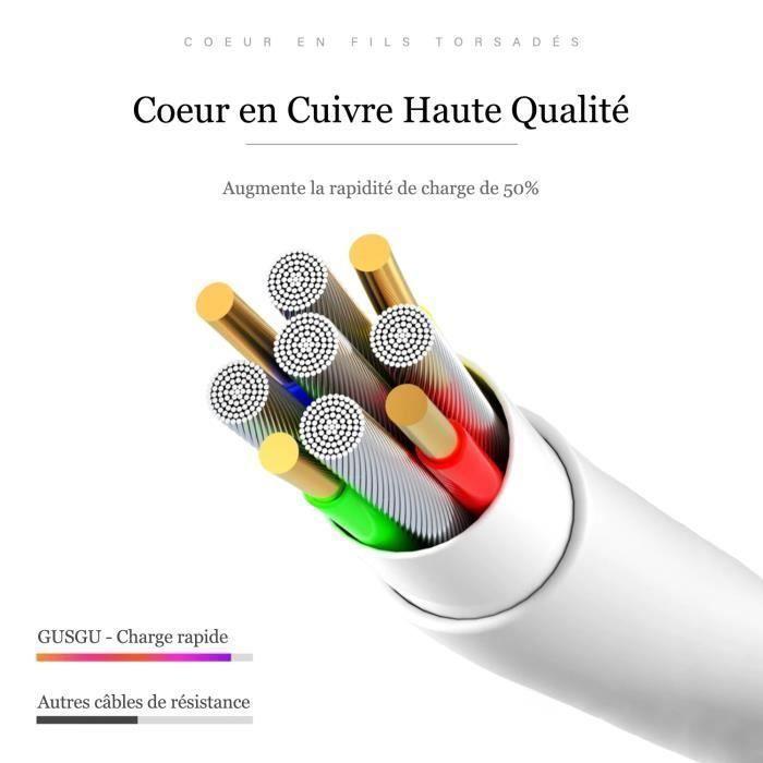 Chargeur - Apple - Renforcé - Charge Rapide - 1 mètre - Compatible iPhone et iPad