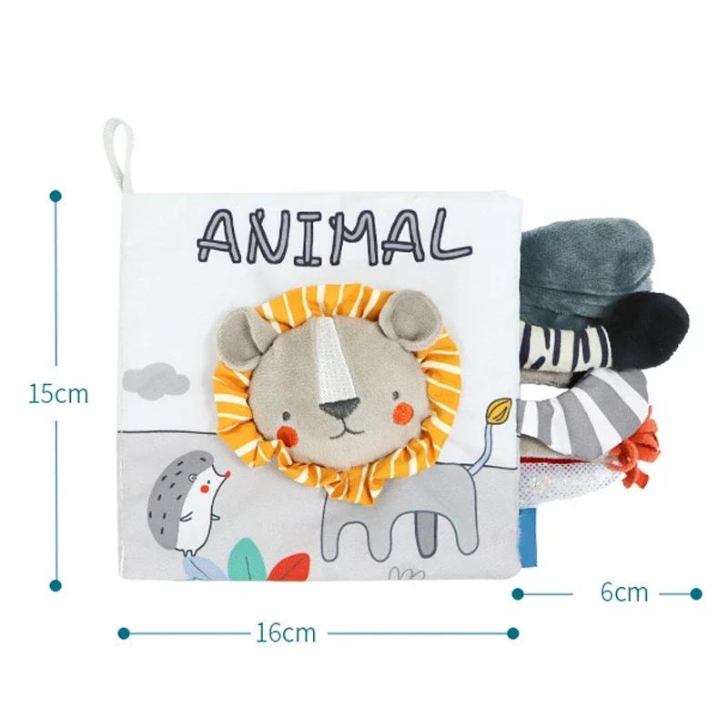 Мягкие детские книги, тихие тканевые книги, развивающие игрушки Монтессори, детские тактильные книжки с эффектом шелеста для детей от 0 до 12 месяцев