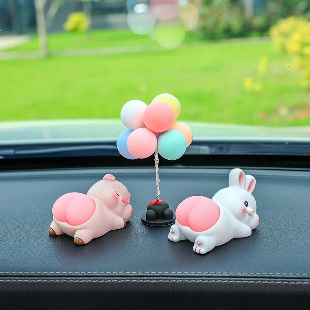 Panda Pig Car Ornaments Cute Cartoon Decorative Accessories Car Interior Ornaments Car Decoration