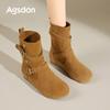 Augustine Maillard Short Boots Women's 2025 New Autumn Platform Martin Boots Wasteland Wind Mid-tube Western Boots