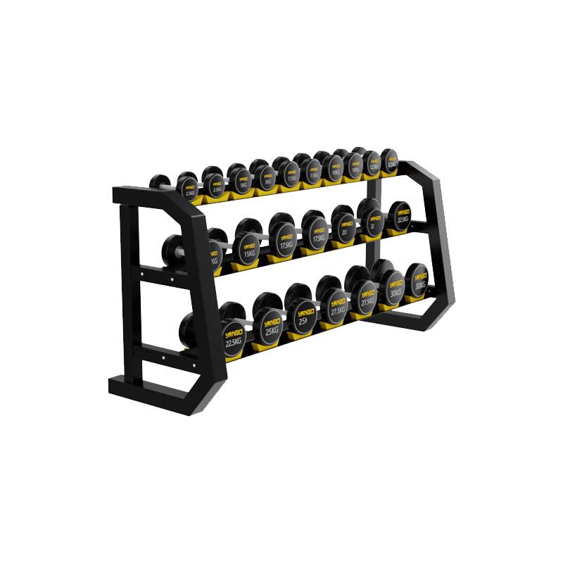 Tieju 390kg Rubber Coated Dumbbell Set with Rack