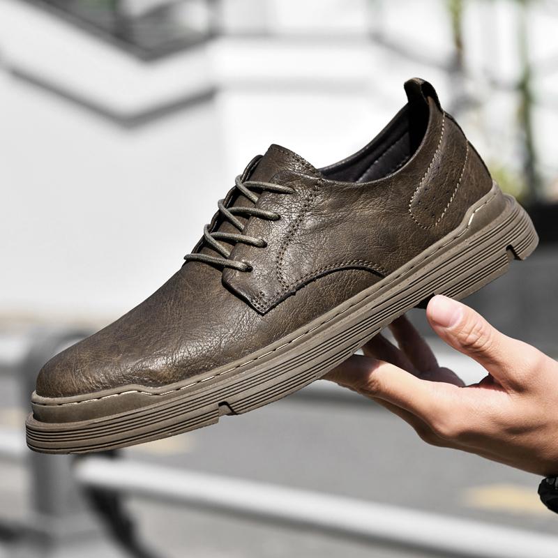 Мужские кожаные туфли в винтажном стиле, деловые оксфорды для отдыха, прогулок на открытом воздухе, на шнуровке, мужские туфли Zapatos De Hombre