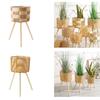 Rattan Indoor Plant Stand Handwoven Flowerpots Stool with Legs Floor Planter Basket Rack Plant Shelf for Garden Home