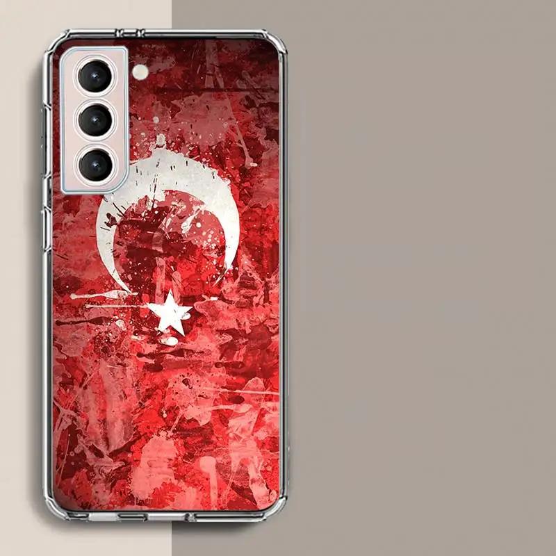 Turkey Turkish Flag Phone Case For Samsung Galaxy S25 Edge S24 S23 FE S21 S20 Plus S22 S26 Ultra Cover Clear Cases TPU Capa Shel