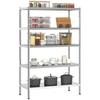 5 Tier Adjustable Kitchen Shelf On 13 Different Heights Stainless Steel 91x40x139 Cm Silver
