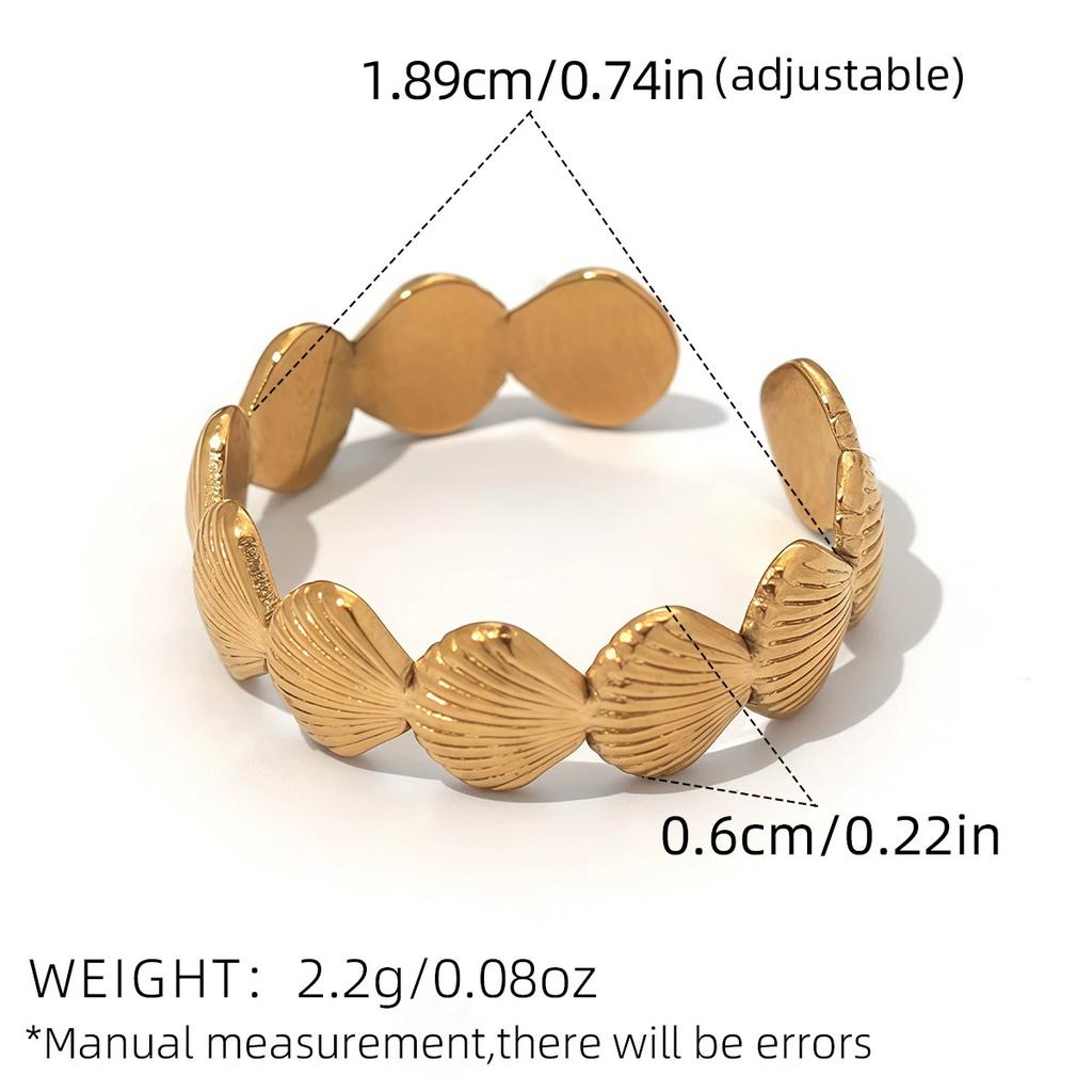 Stainless Steel Geometric Ring for Women Spiral Conch Open Adjustable Ring Personality Design for Banquet Vacation Jewelry Gifts