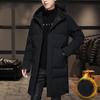 M-8XL Мужская пуховая куртка с капюшоном Зимняя толстая теплая хлопковая куртка средней длины Мужская повседневная верхняя одежда Однотонные универсальные пальто на молнии можно носить в северном стиле