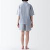 Пижама с короткими рукавами из льна MUJI Naturally Derived Cool Touch Lyocell FDB06A3S Navy Stripe L для женщин