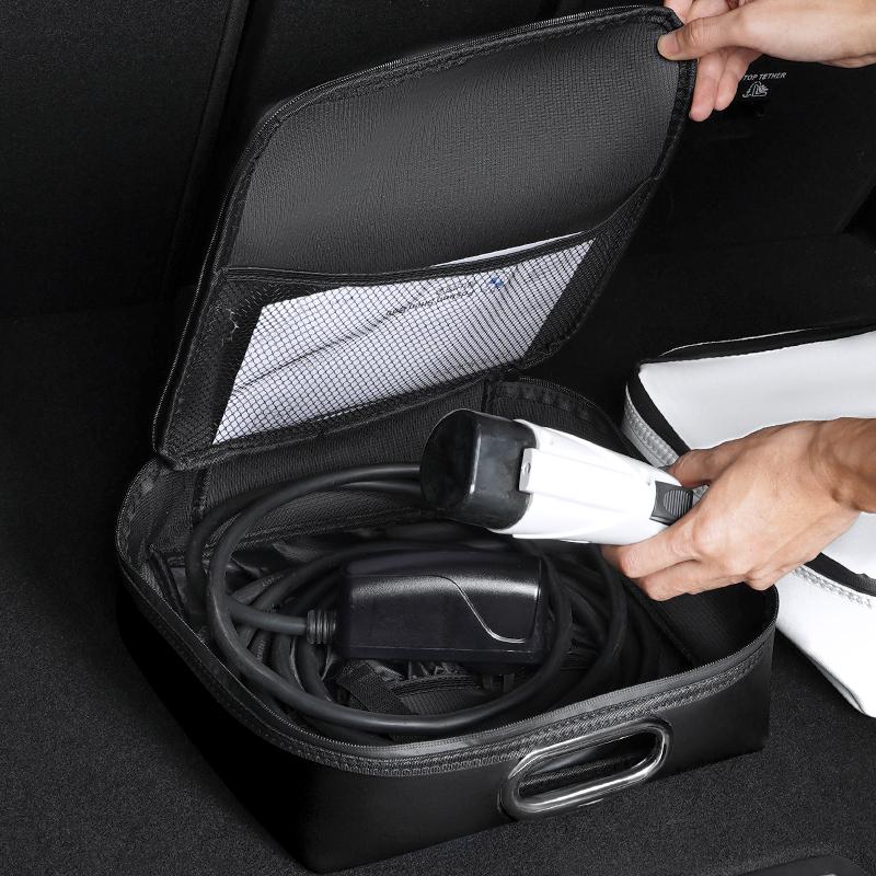 Electric Car Charger Gun Storage Carry Bag For VW GTI Polo Golf Passat Tiguan Arteon Touareg CC Taigo Caddy Jetta T-R valve stem