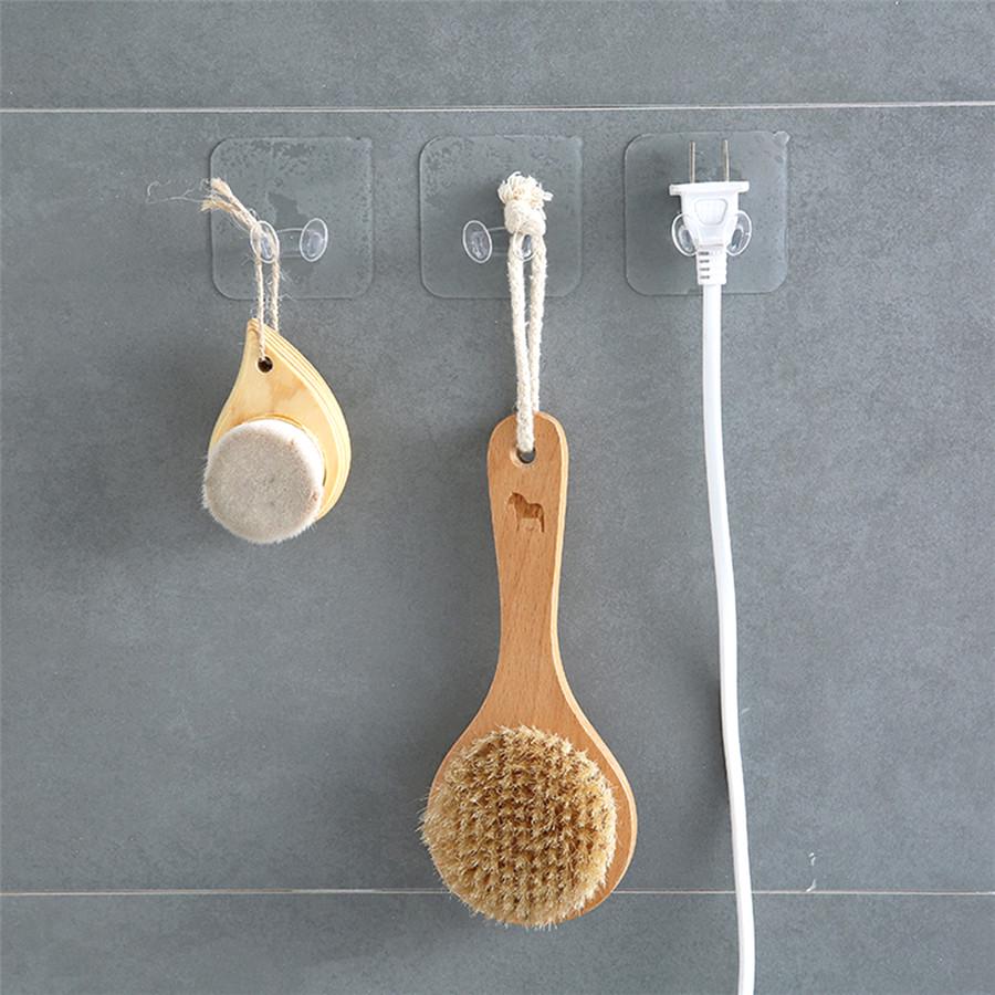 Transparent Strong Self Adhesive Door Wall Hangers Towel Handbag Hook Plug Hook For Kitchen Bathroom