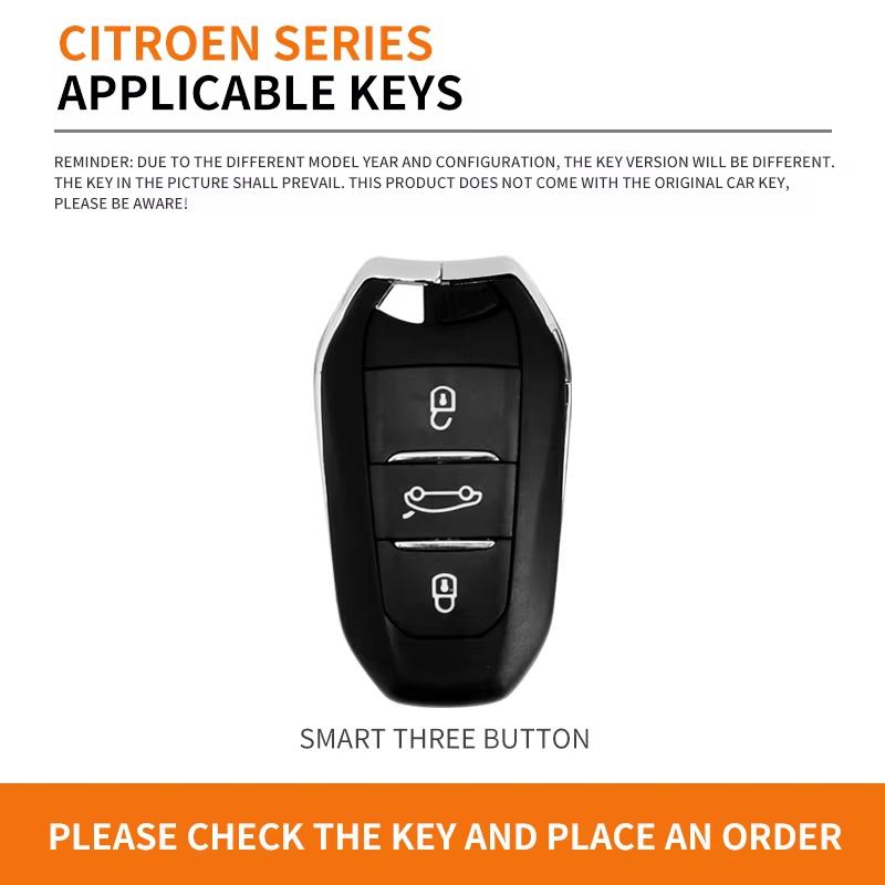 For Citroen C1 C2 C4 C6 C3-XR Picasso Grand DS3 DS5 Zinc Alloy Leather Car Smart Key Cover Key Protector Styling Accessories