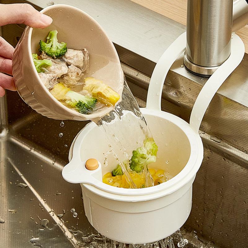 Creative Sink Hanging Plastic Strainer Basket Openable Bottom Cover Detachable Kitchen Garbage Filter Quickly Drain