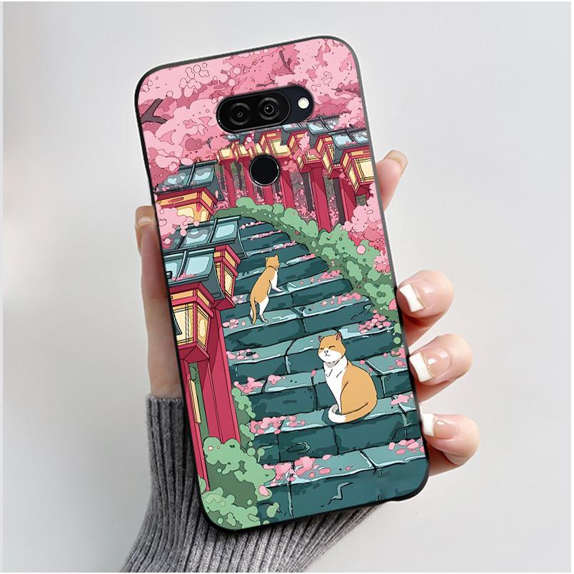 Casing For LG K40S K50S Soft Case LM-X430 LM-X540 Aesthetic Fashion Cute Cat Cartoon Phone Back Cover Shockproof Silicone Bumper