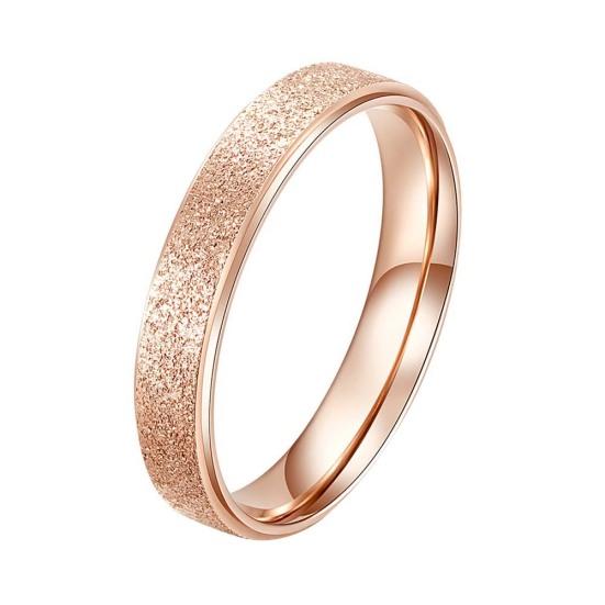 Glitter Matte Slim Band Titanium Steel Finger Ring Bridal Wedding Jewelry Gift