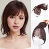 Women Clip-in Bangs Natural Wispy French Bangs High Temperature Fiber Forehead Hair Extensions Black Brown Curved Air Bangs Fringe Wig Hairpieces