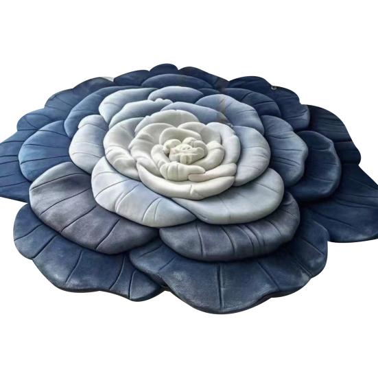 3D Цветочный коврик для пола Нескользящий Впитывающий коврик для ванной Реалистичная форма цветка Ковер для зоны Спальни Гостиной Игровой комнаты Декор