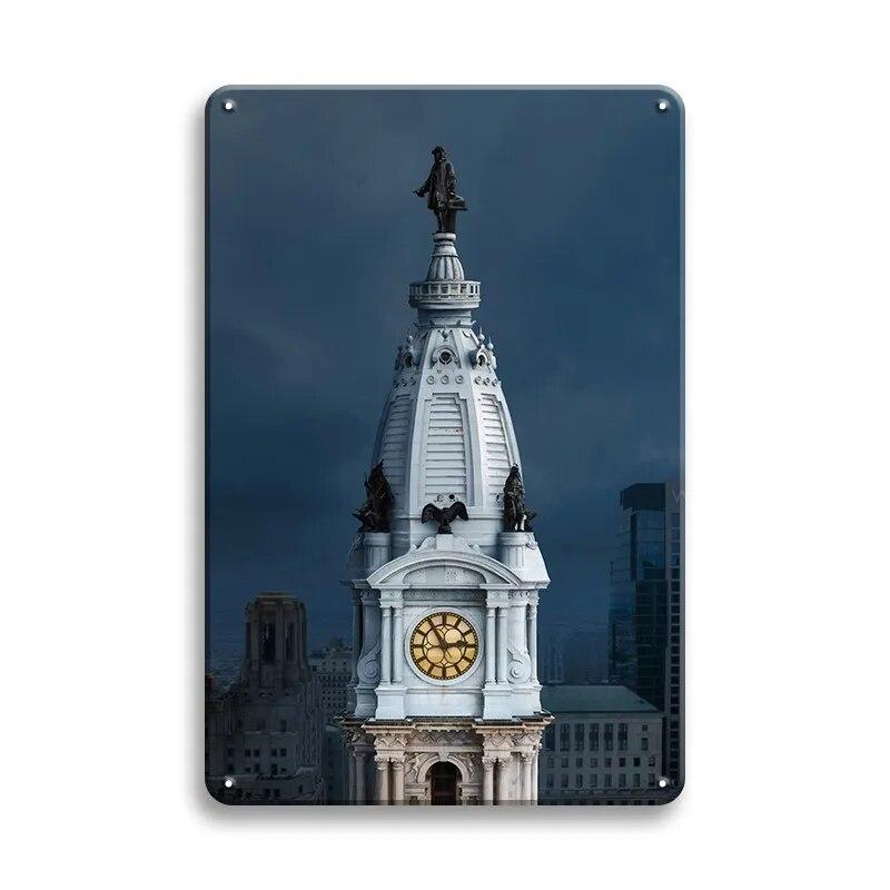 Beautiful City Landmarks Retro Posters Paris Dubai Building View Metal Tin Sign Living Room Bedroom Home Decorative Art Painting