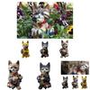Enchanting Resin Garden Statue Of Cat Eating Dwarf Nordic Hand Painted