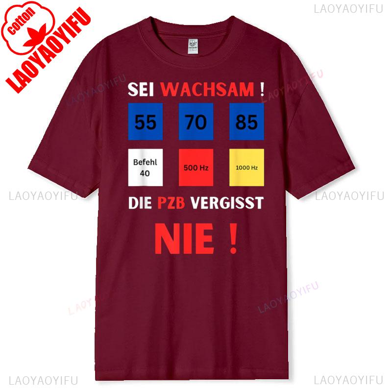 Train Driver Tshirt Cotton PZB Design Short Sleeve Lokfhrer Railway Insider Joke Casual Breathable Lettershaped Graphic Shirt