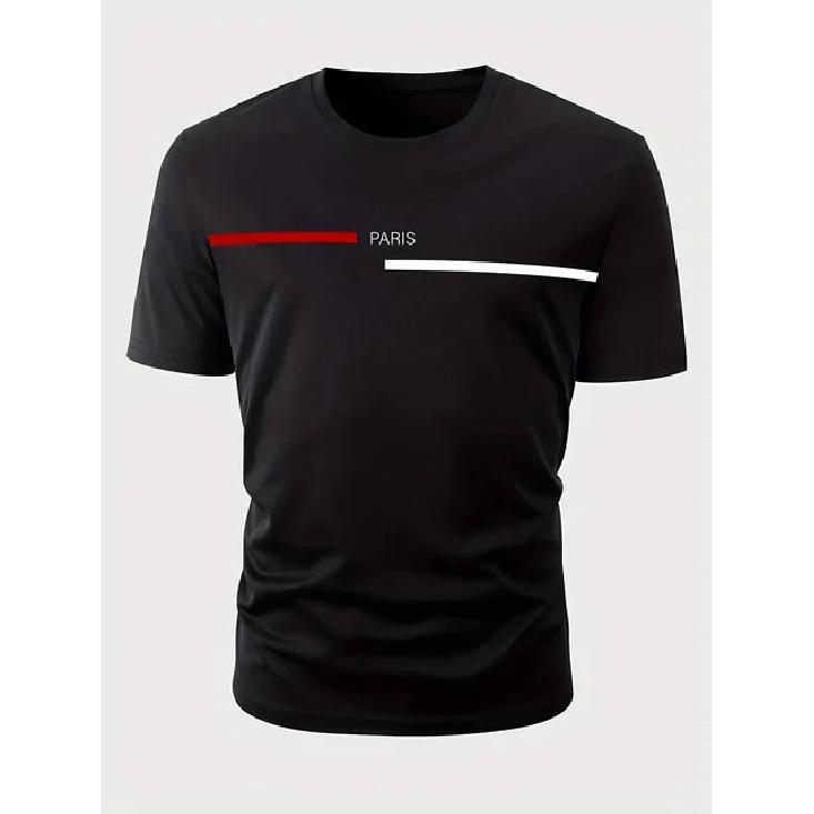 Men's O-neck Short Sleeve Casual T-shirt for Summer Man Loose Fit Cotton Printed T-shirt Tops