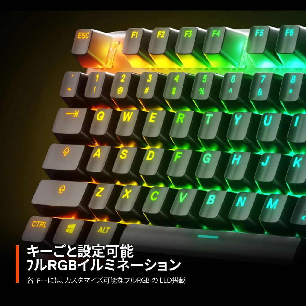 SteelSeries Gaming Keyboard Tenkeyless Blue Axis Wired Japanese Layout Equipped with Organic EL Display Apex 7 TKL Blue Switch 64756