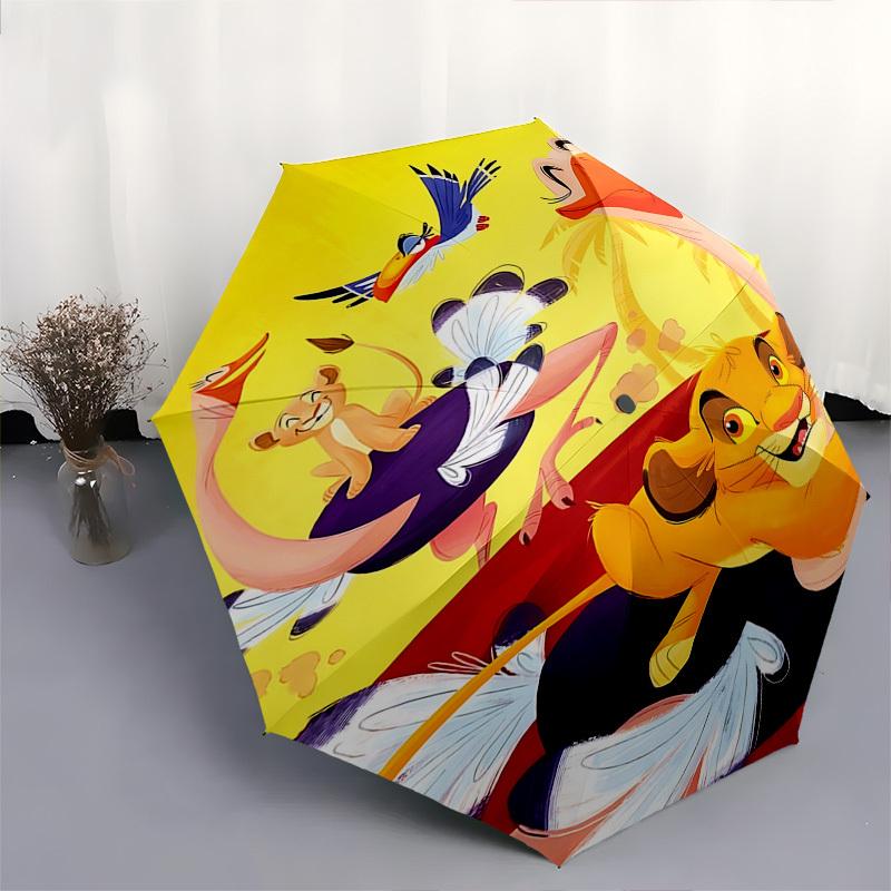 Lion King, Simba Themed Automatic Opening and Closing Umbrella, Brightly Colored 8-rib Portable Umbrella, Suitable for Men and Women, A Perfect Gift f