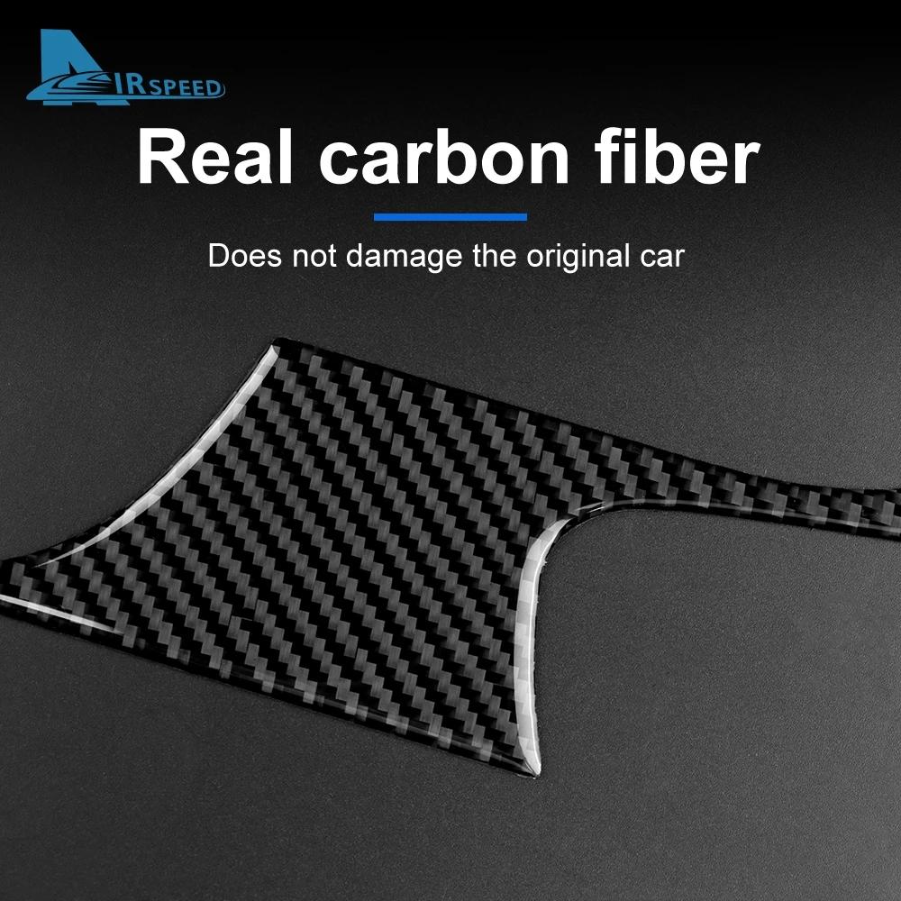 Чехол для Ford Mustang 2015-2022 из настоящего углеродного волокна, панель переключения передач, украшение, наклейка на центральную консоль автомобиля