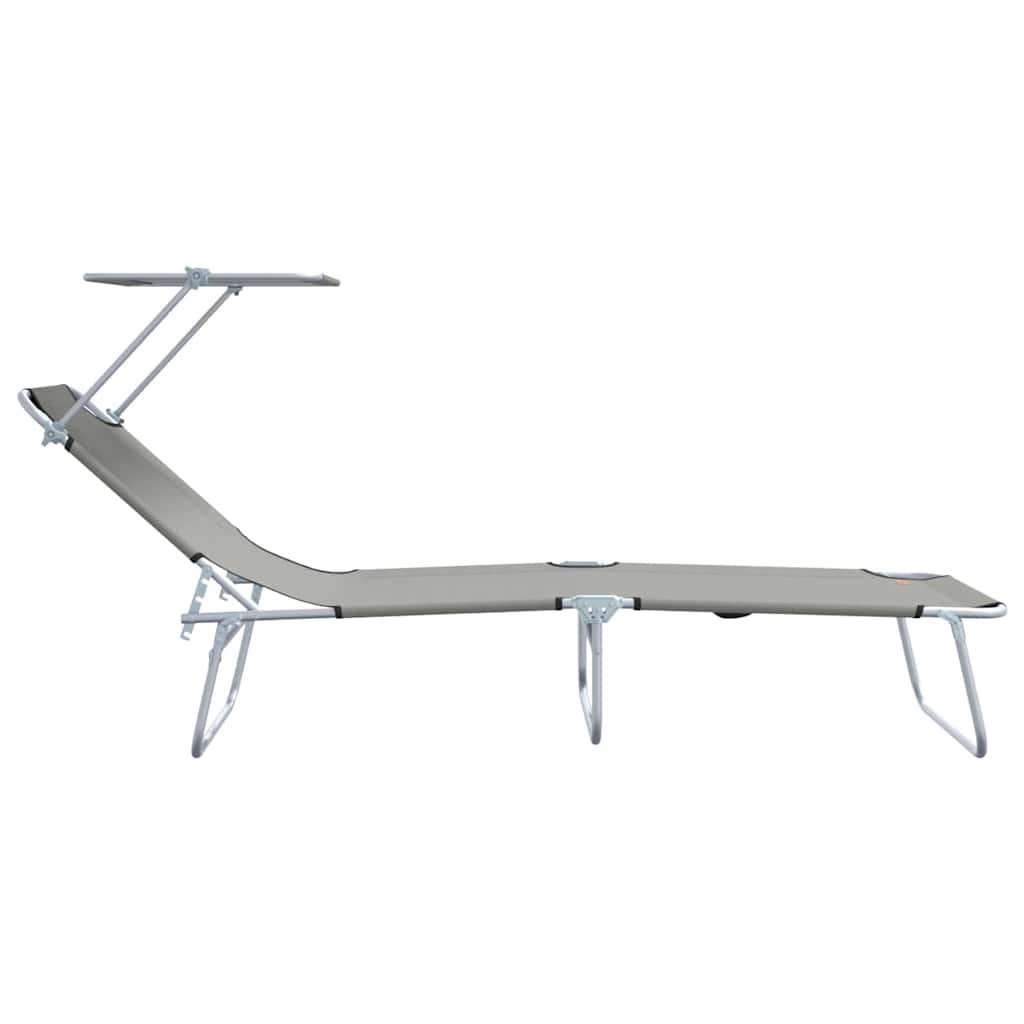 Sun Lounger 2 pcs Gray 58 x 188 x 77 cm Polyester