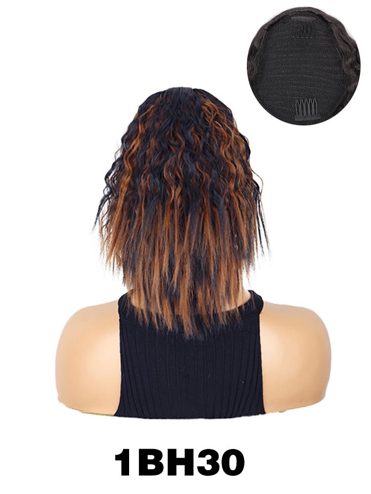 LISI HAIR Синтетические короткие вьющиеся волнистые заколки для волос на завязках из волокон для женщин, естественные волнистые хвостики