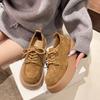 Туфли Boken на платформе, женская весна 2025, новые повседневные туфли на шнуровке в стиле ретро, универсальные мокасины на мягкой подошве, одинарные туфли