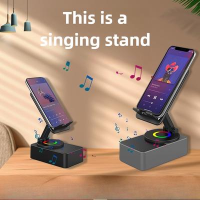 Динамик, Аудио, Настольная прямая трансляция, Power Bank, Подъемный и вращающийся на 360 градусов держатель для мобильного телефона три в одном