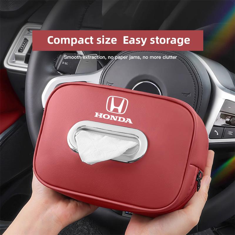 CJIFL1 High-capacity Car Interior Tissue Box Kleenex Storage Bag Accessories For Honda Civic Fit Insight Jazz Accord Pilot CRV Odyssey