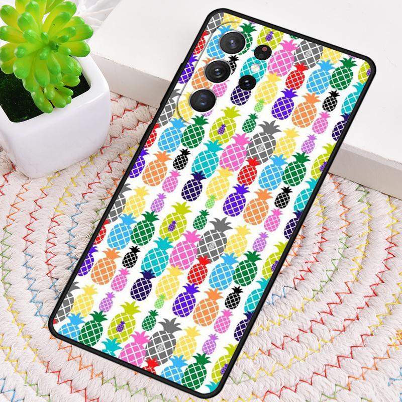 Летний Фруктовый Чехол-Бампер из ТПУ с Ананасом для Samsung Galaxy note 10 pro S26 S25 S24 S23 S22 Ultra Plus S21 FE S20 Ударопрочный Чехол