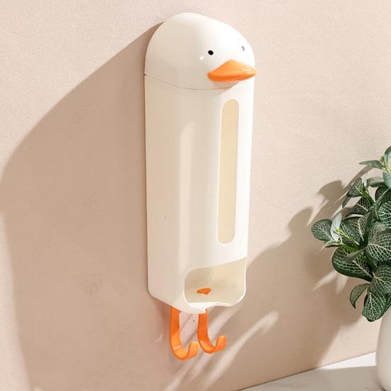 Пластиковый держатель для пакетов, настенный органайзер для нижнего белья, диспенсер для продуктовых пакетов, дизайн с мультяшной уткой, ящик для хранения нижнего белья для гардероба, шкафа, спальни