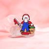 Masked Killer Enamel Pins Custom Halloween Horror Brooches Lapel Badges Clothes Gothic Jewelry Gift for Friends