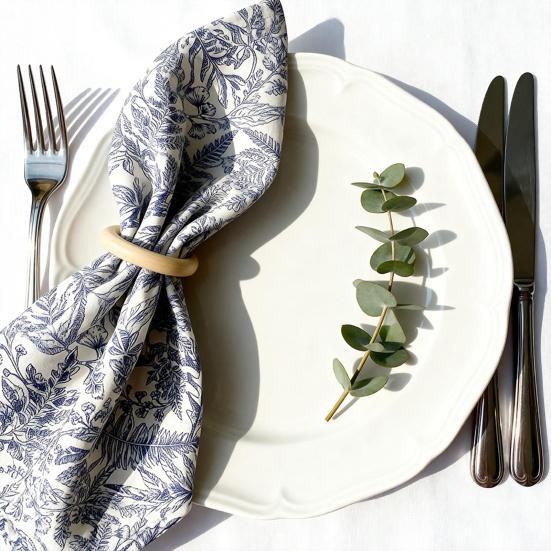 Plant Leaf Print Tablecloth Soft Fabric Foldable Napkin Cloth Boho Style Table Mat Dining Table Kitchen Home Party Wedding Bar Decor