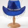 Shimmering Rhinestones Fringed Hat for Women Men Musical Festival Fedoras Hat with Large Glittering Powder for Parties