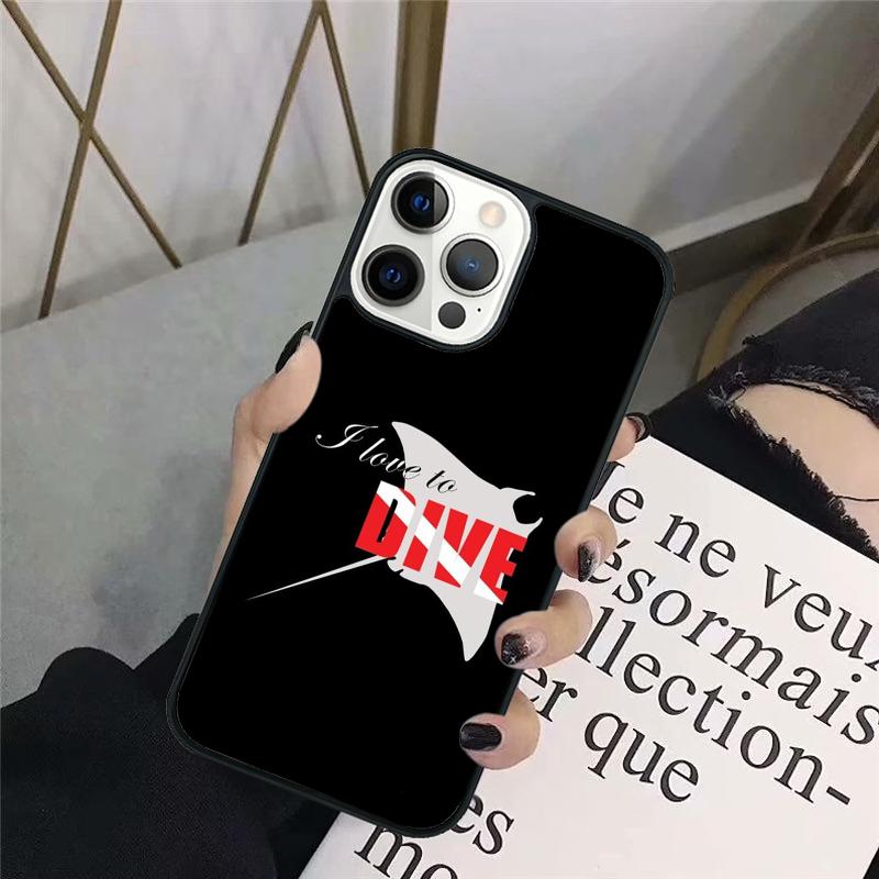 Dive Scuba Diver Shark Diving Phone Case Back Cover for IPhone 18 17 Air 16 15 14 13 11 12 Pro Max Plus Fundas Coque